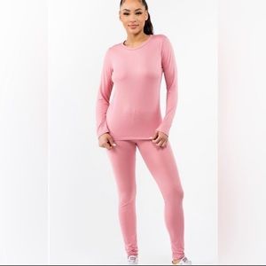 2pc Pink Casual Leggings Set